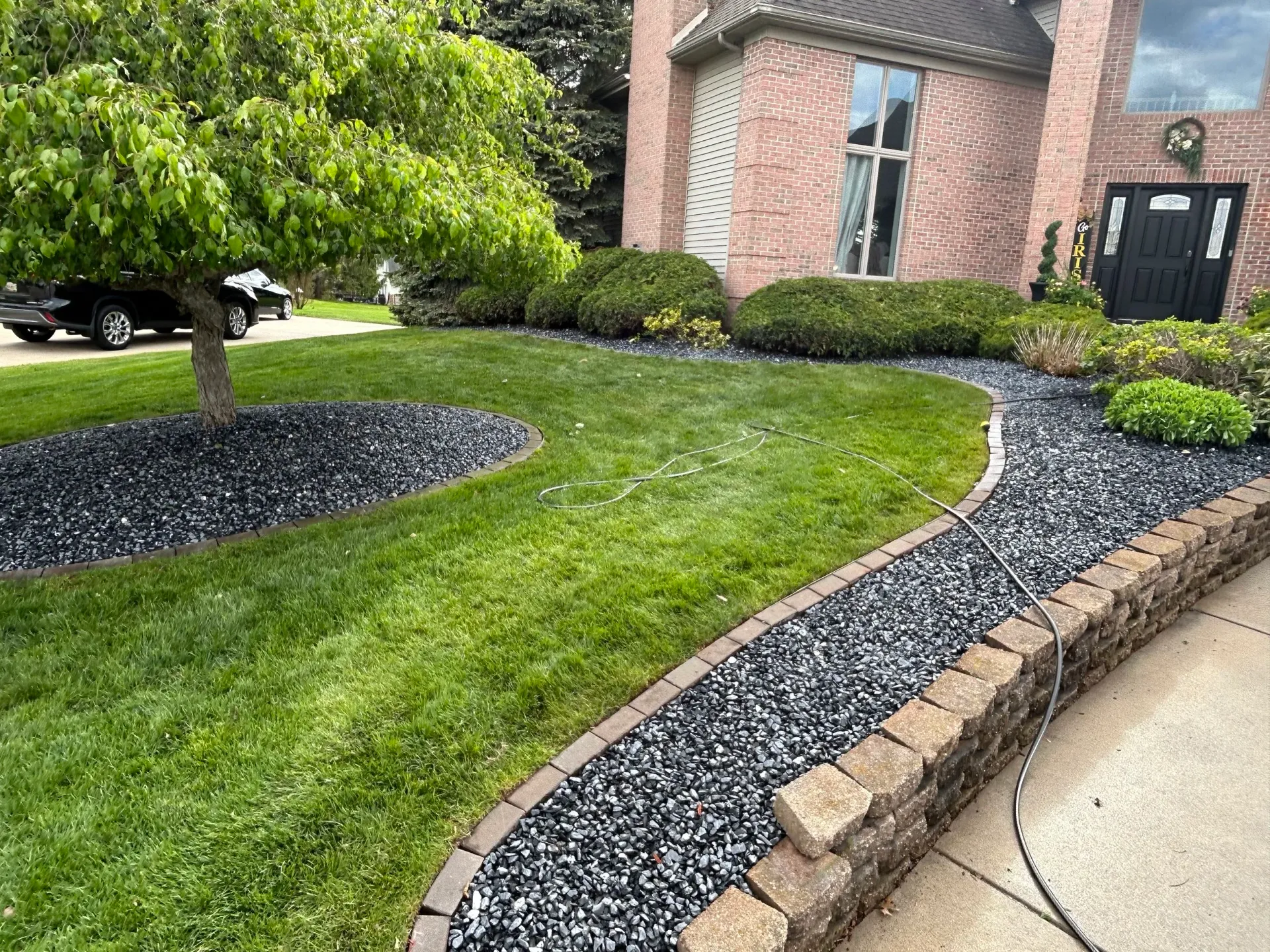 Professionally maintained shrubs and landscape beds